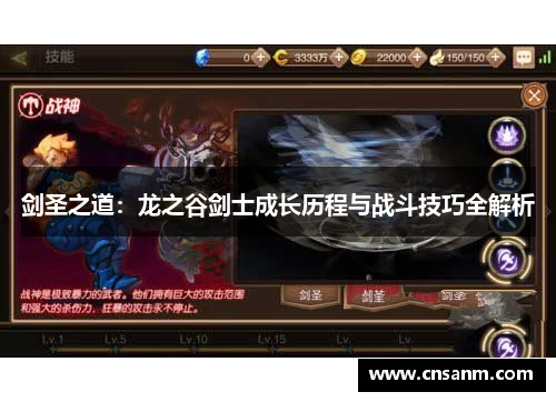 剑圣之道：龙之谷剑士成长历程与战斗技巧全解析